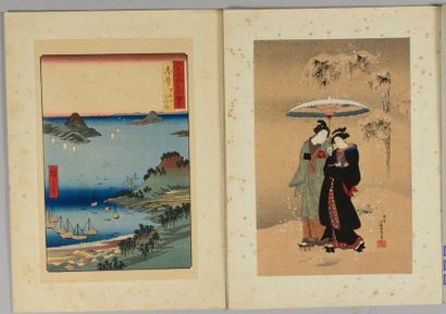 null Set of 2 prints.
KORYUSAI and HIRO-SHIGE. 
 Format: Oban Tate-e (late edition)....