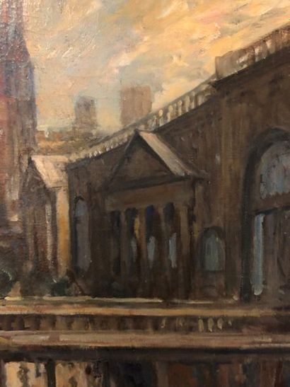 Jacques-Emile BLANCHE (1861-1942) L'Abbaye vue de la cour du Pump Room, Bath, 1931

Huile...