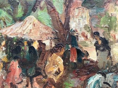 MARCEL DYF (1899-1985) Scène de marché. Huile sur toile, signée en bas à droite.

38...
