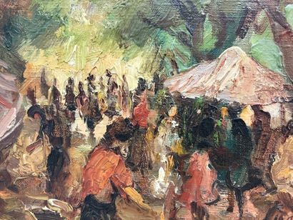 MARCEL DYF (1899-1985) Scène de marché. Huile sur toile, signée en bas à droite.

38...