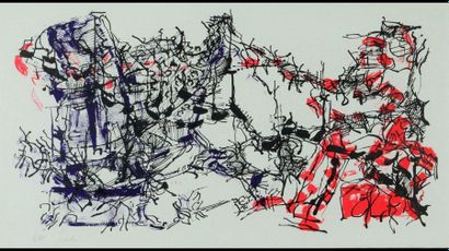 Jean-Paul RIOPELLE (1923 - 2002) Sans titre. 

1967, Lithographie en deux couleurs...