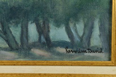 Hermine DAVID (1886 – 1970) La cathédrale blanche. Huile sur toile, signée en bas...
