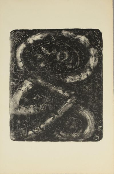 Fahrelnissa ZEID ou Fahr-el-Nissa ZEID (1901-1991) Composition - une noir et taches...