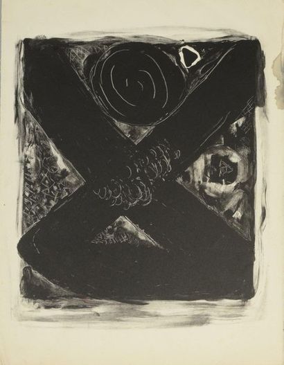 Fahrelnissa ZEID ou Fahr-el-Nissa ZEID (1901-1991) Composition - a black background...