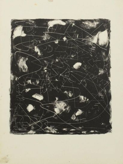 Fahrelnissa ZEID ou Fahr-el-Nissa ZEID (1901-1991) Composition - a black background...