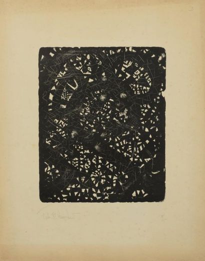 Fahrelnissa ZEID ou Fahr-el-Nissa ZEID (1901-1991) Typesetting - three black and...