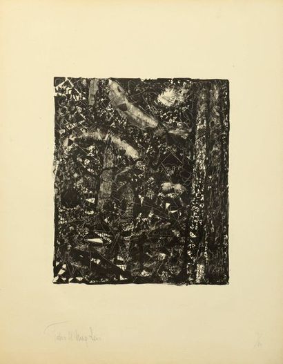 Fahrelnissa ZEID ou Fahr-el-Nissa ZEID (1901-1991) Composition - une noir et blanc...