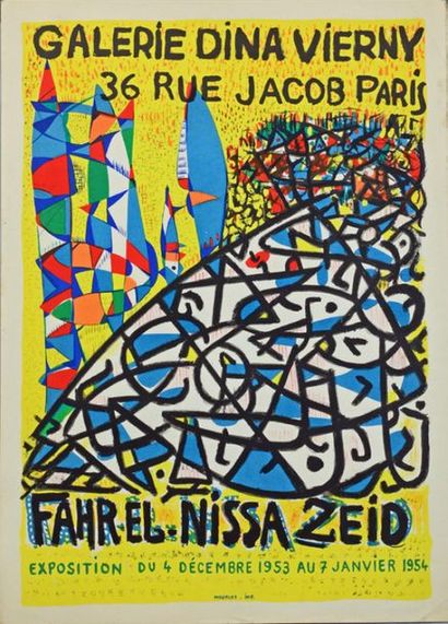 Fahrelnissa ZEID ou Fahr-el-Nissa ZEID (1901-1991) Deux affiches d'exposition Fahr...