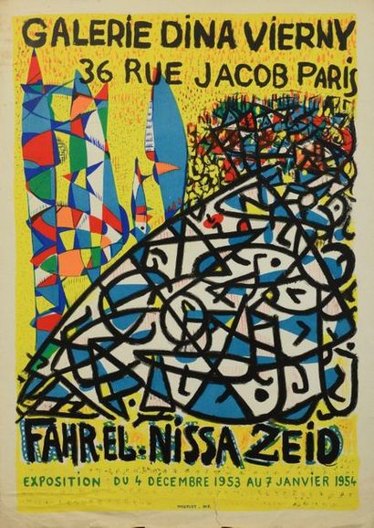 Fahrelnissa ZEID ou Fahr-el-Nissa ZEID (1901-1991) A black and white composition...