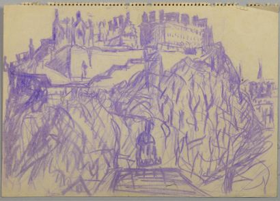 Fahrelnissa ZEID ou Fahr-el-Nissa ZEID (1901-1991) Fortified city
Drawing in purple...