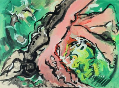 Edouard PIGNON (1905-1993) ** L'eau verte, le plongeur, 1965
Gouache, signée et datée...