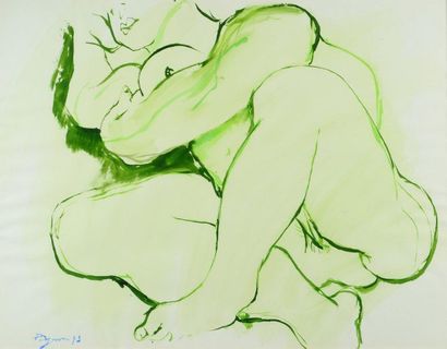Edouard PIGNON (1905-1993) ** Green nude, 1973
Gouache, signed and dated 73 lower...