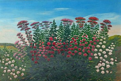 André BAUCHANT (1873-1958) 
Buisson de fleurs variées
Huile sur toile, signée vers...