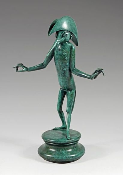 Michaïl CHEMIAKIN (né en 1943) 
Carnival
Bronze print with green patina, signed and...