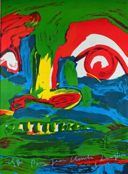 Bengt LINDSTRÖM (1925-2008) 
Mask
Lithograph in colours, signed, annotated E.A. and...