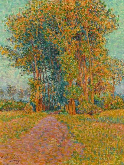 Emile ANCELET (1865-1951) 
Autumn, 1909
Oil on canvas, signed and dated lower left.
46...