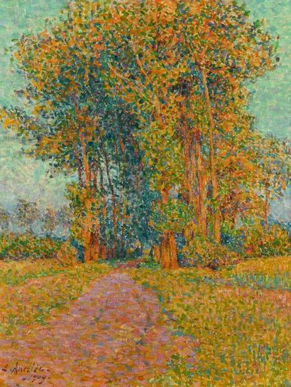 Emile ANCELET (1865-1951) 
Automne, 1909
Huile sur toile, signée et datée en bas...