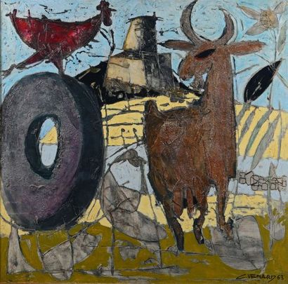 Claude VENARD (1913-1999) 
The farmyard, 1963
Oil on canvas, signed and dated 63...