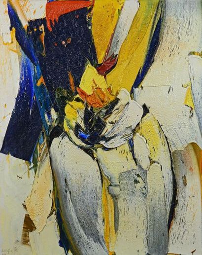 JAN MEYER (1927-1995) Nu en fleurs, 1965
Huile sur toile, signée et datée 1/65 en...
