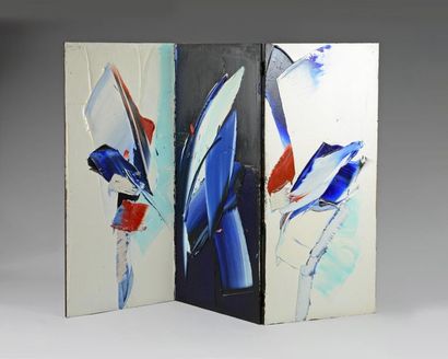 JAN MEYER (1927-1995) Untitled, 1983-1993
Three leaf folding screen, oil on panel,...