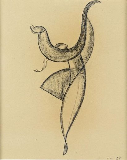 Jan et Joël MARTEL (1896-1966) Danse, 1945
Fusain sur papier bistre.
Monogramme J.M....