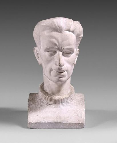Jan et Joël MARTEL (1896-1966) Bust of Alain Gerbault, circa 1955
Plaster. Unsigned.
H;...