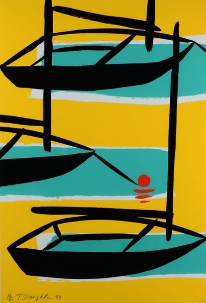 Tom SLAUGHTER (1955-2014) 
Summer; Red interior - yellow interior - car and cart
Portfolio...