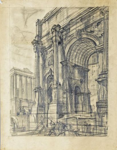 André MAIRE (1898-1984) 
Italy, architectural studies
Two drawings in black pencil...