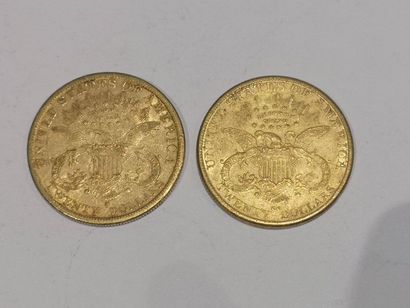null 
2 pièces de 20 dollars or datées 1881 et 1890

Frais 15 % HT soit 18 % TTC