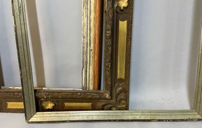 null Set of three gold and silver frames and chopsticks, circa 1900

47 x 63 x 6...