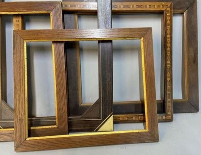 null Set of 3 frames and sticks in wood and various veneers, 19th and 20th century

A...