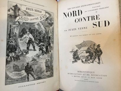 null Ensemble de volumes reliés du XIXe dont : HALLAYS, Autour de Paris - VERNE,...