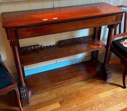 null Mahogany and mahogany veneer sideboard with three trays and a drawer in the...