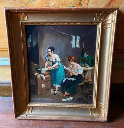 null School of the XIXth century

Washerwomen

Oil on canvas

47 x 38.5 cm

(indentations,...