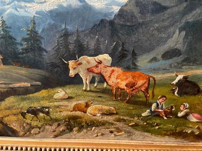 null School of the XIXth century

Herds in a mountain landscape

Oil on canvas

35...