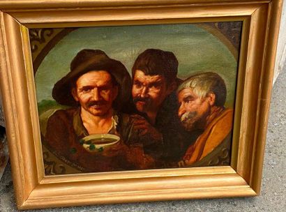 null According to a Spanish school, late 19th century.

Beggars' figures

Oil on...
