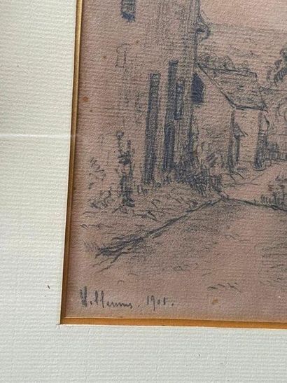 null The village street

pencil on paper

signed lower right E. Lebail

located and...