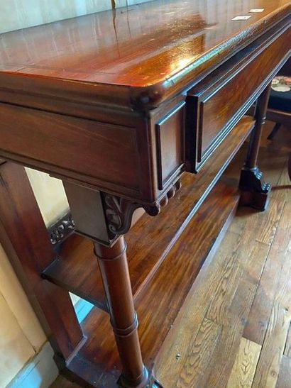 null Mahogany and mahogany veneer sideboard with three trays and a drawer in the...