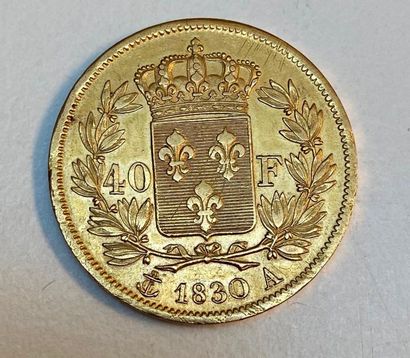 null Une pièce de 40 Francs or, 1830, Charles X, roi de France, Paris

P : 12,9 g...