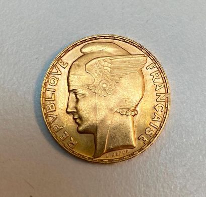 null 1 pièce de 100 francs or, 1935 république Française, marquée Lucien Bazor

P...