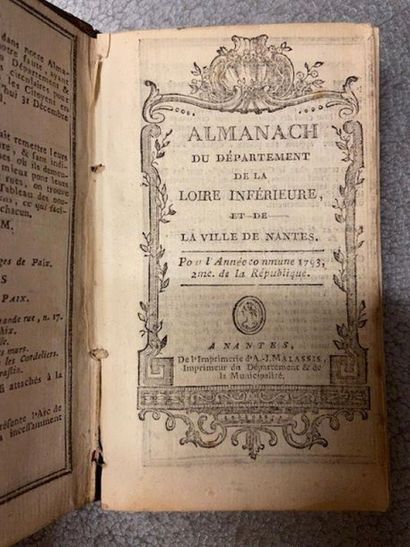 null [ALMANACH / NANTES]. Almanach du Département de la Loire Inférieure et de la...
