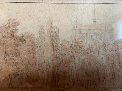 null French School

Couple in a landscape

Sepia ink and wash on paper

9 x 13.5...