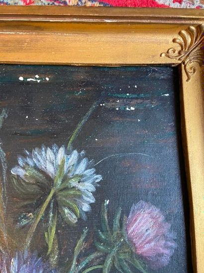 null Lot de deux huiles sur panneaux

Bouquet de fleur / Paysage ovale

31,5 x 25...