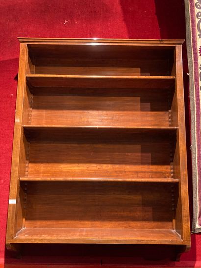  PAIR OF LIBRARIES In mahogany, with three adjustable shelves; H.: 140 cm; W.: 102...