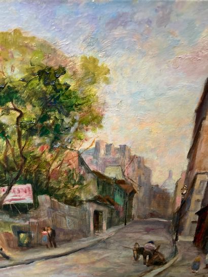  View of Montmartre 
Oil on canvas, signature door lower left Jules Adler 
38 x 55...