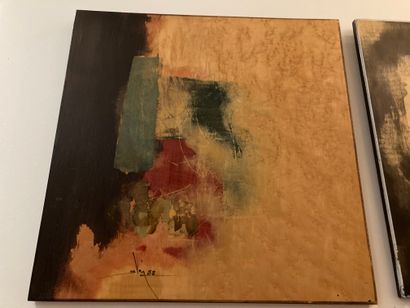  Georges VRIZ 
Four compositions, 1988 
Oils on panel 
40 x 40 cm