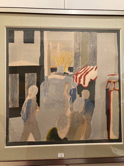  R. MUHL 
The street with the blinds 
Lithograph signed lower right (Hors.Commerce)...