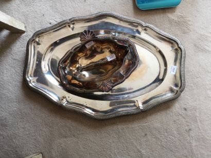  Lot including a sugar tongs, an oval tray,...