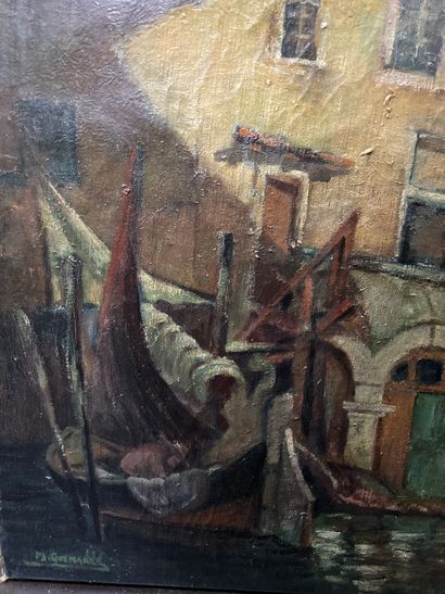  Southern Port 
Oil on canvas 
Signature door at the bottom left GUEMANNE (?) 
58...