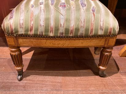  LOUIS XVI STYLE SOFA ATTRIBUTED TO THE JANSEN HOUSE. In turned wood and cream lacquered,...